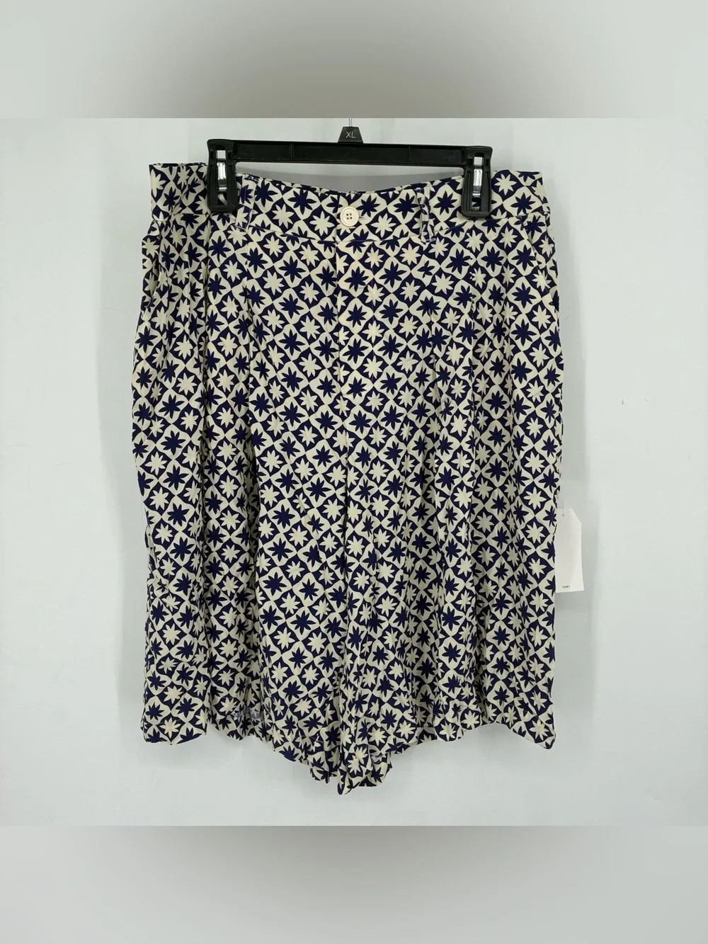 NEW Universal Standard Small 14 16 Floral Blue Long Shorts Baggy Wide Colorblock